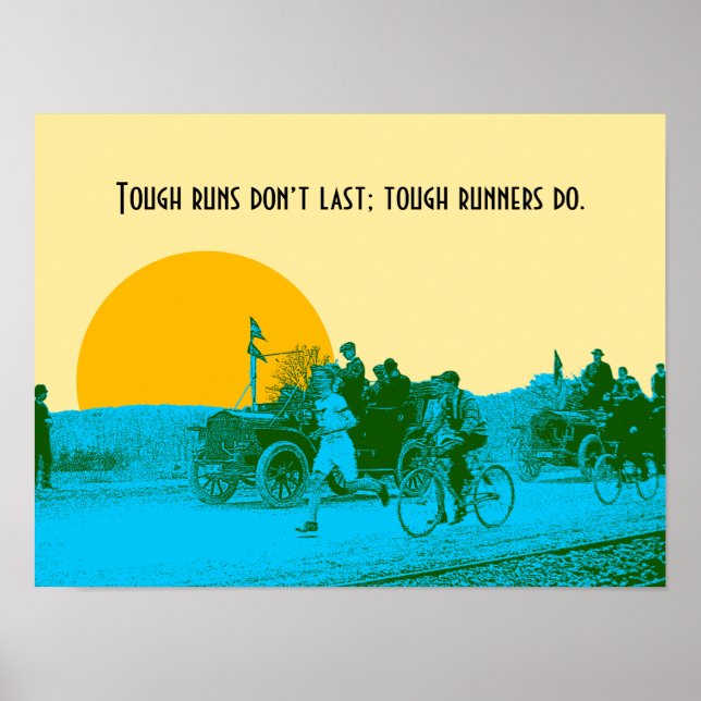 Running Jogging Marathon Inspirational Vintage pic Poster (Front)