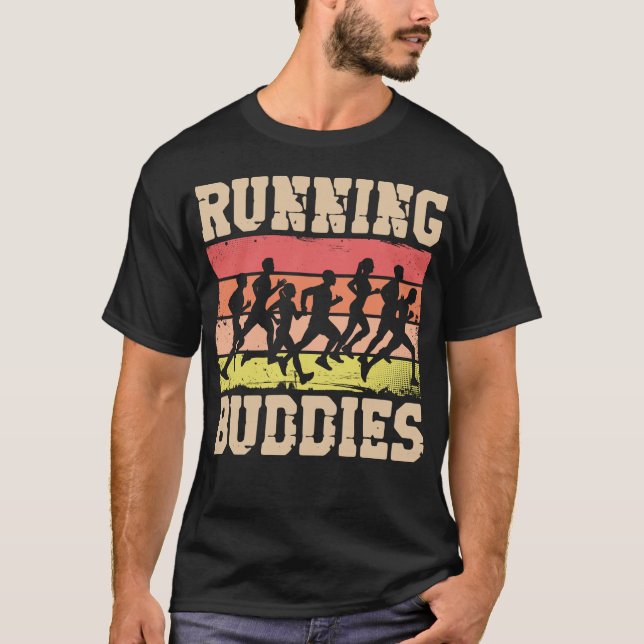Running Jogging Running Buddies Friends Besties T-Shirt (Front)