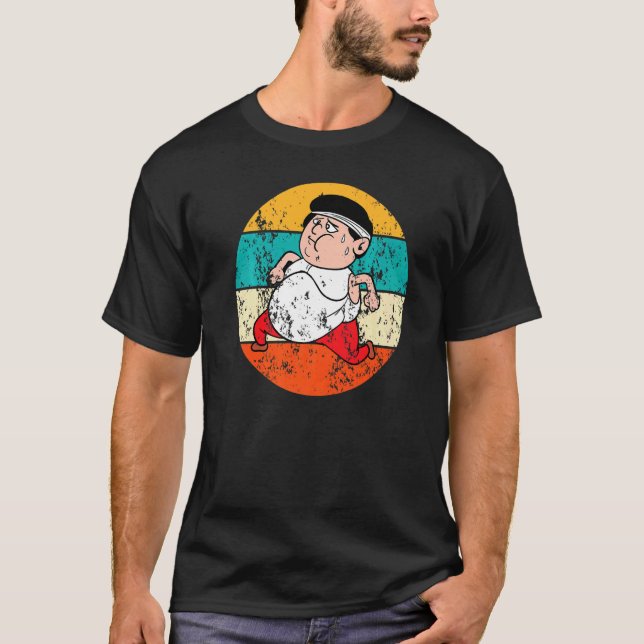 Running Jogging Running Fun Vintage Retro T-Shirt (Front)