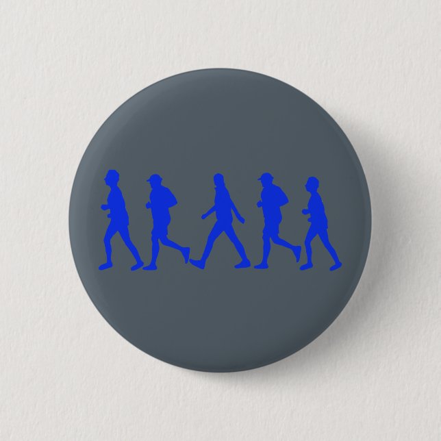 Running Jogging Work Out 6 Cm Round Badge (Front)