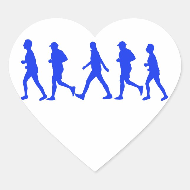 Running Jogging Work Out Heart Sticker (Front)