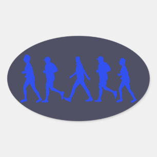 Running Jogging Work Out Oval Sticker