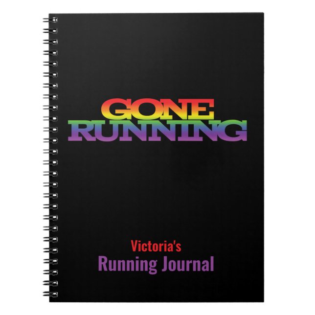 Running Journal With Gone Running Rainbow Text (Front)