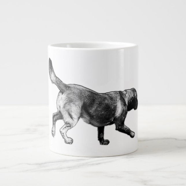 Running Labrador Retriever Ink Art Mug (Front)