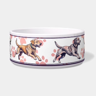 Running Labrador Retrievers Bowl