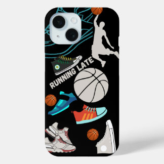 Running Late, Sneakers basket ball iPhone 15 Case
