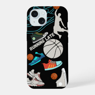 Running Late, Sneakers basket ball iPhone 15 Case