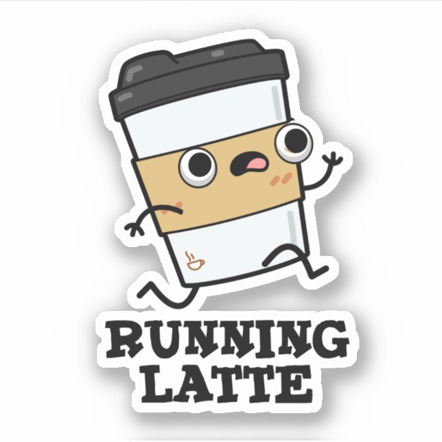 Running Latte Funny Coffee Pun (Front)