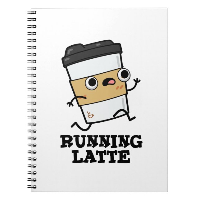 Running Latte Funny Coffee Pun Notebook (Front)