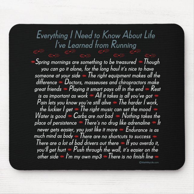 Running Life Lessons Mouse Mat (Front)
