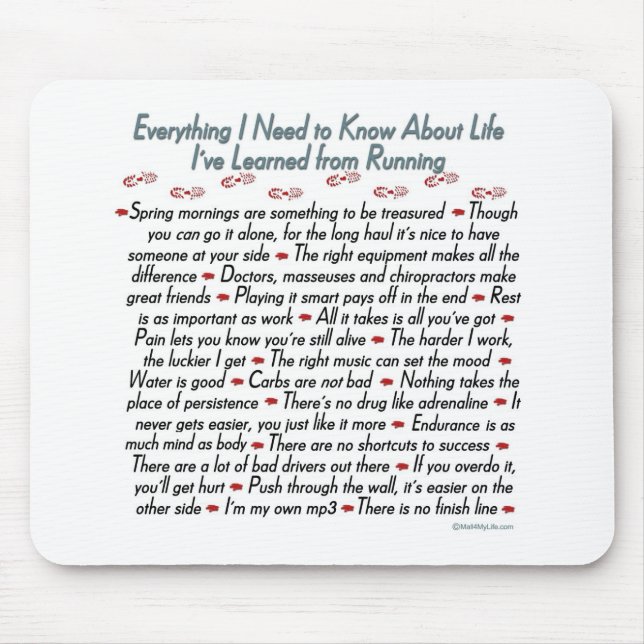 Running Life Lessons Mouse Mat (Front)