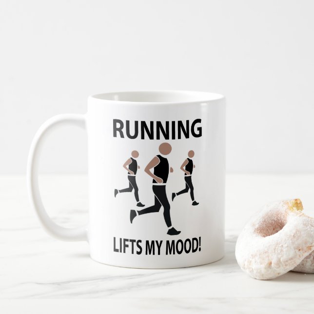 Running Lifts My Mood Running Coffee Mug (With Donut)