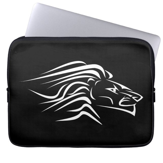 Running Lion Laptop Sleeve Black - Your Colours (Front)