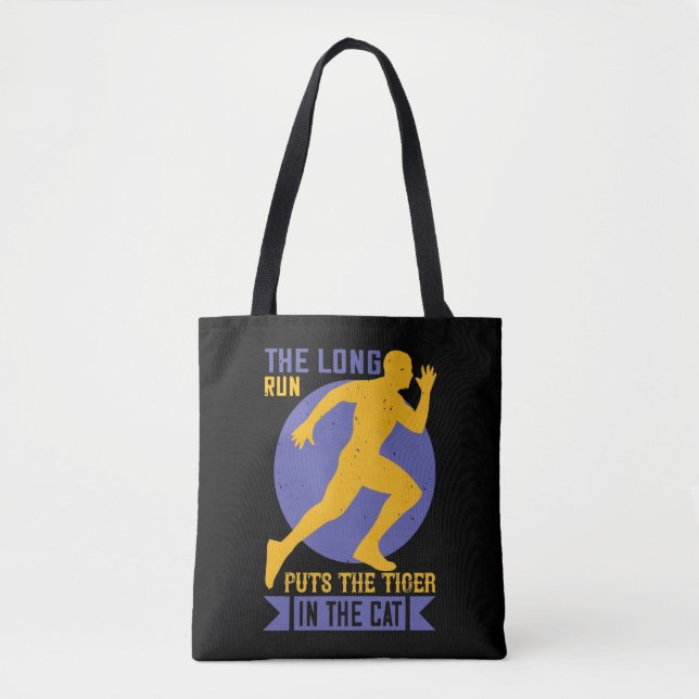 Running - Long run puts tiger in the cat Tote Bag (Front)