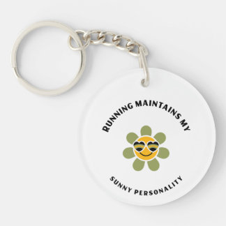 Running maintains my sunny personality key ring