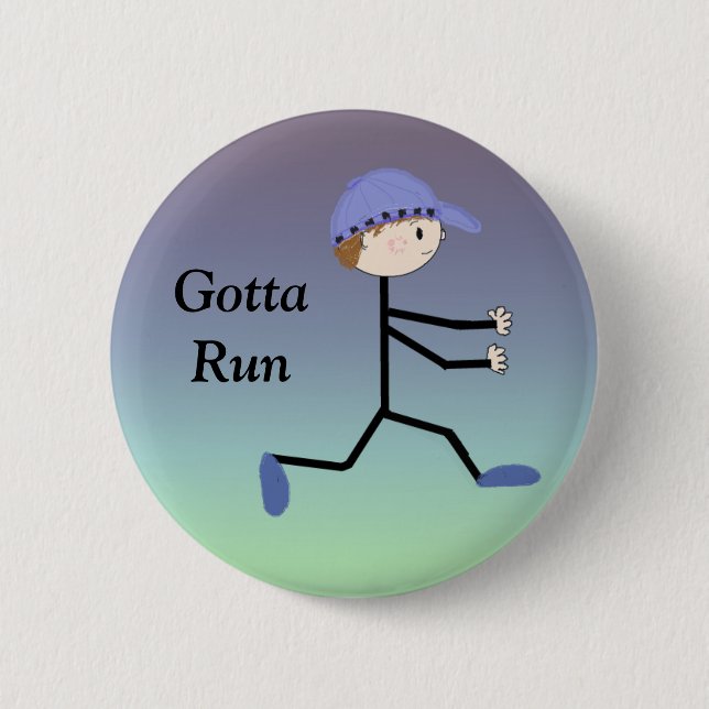 Running Makes Me Happy 6 Cm Round Badge (Front)