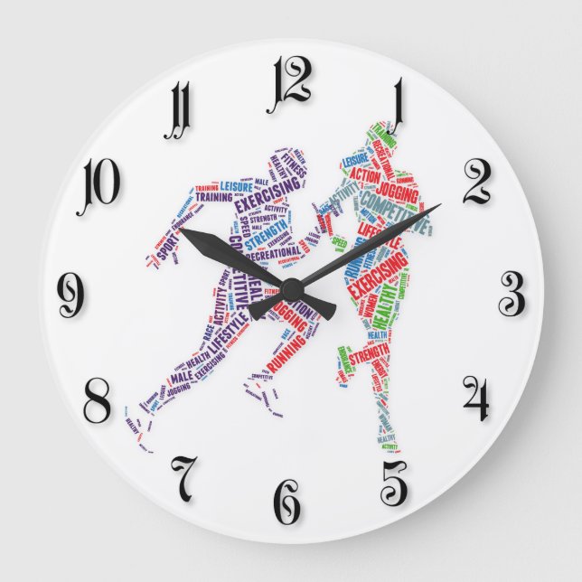 Running man and girl large clock (Front)