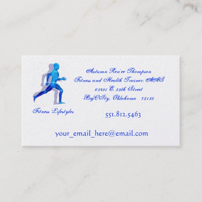 running man for logo2, Fitness Lifestyles, Business Card (Front)