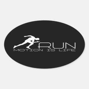 Running man oval sticker