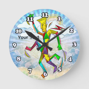 Running Man Round Clock