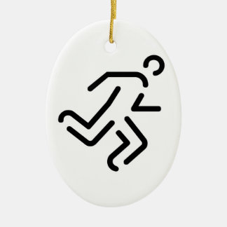 running man running ceramic tree decoration