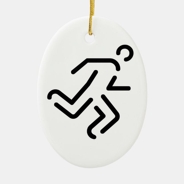 running man running ceramic tree decoration (Front)