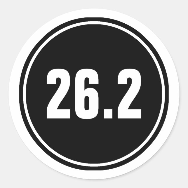 Running Marathon 26.2 Classic Round Sticker (Front)