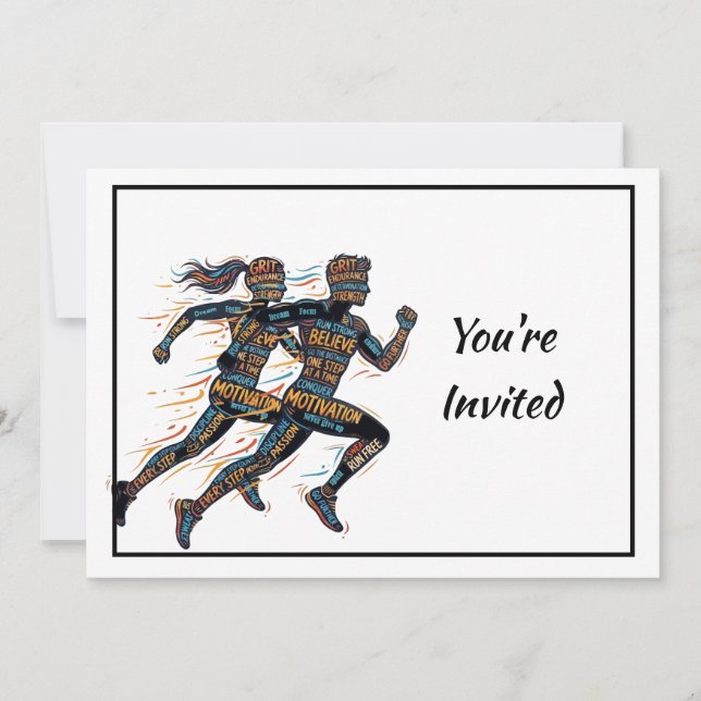 Running Marathon Competition Event Invite (Front)