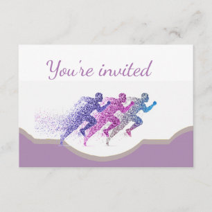 Running Marathon Runner Birthday Party Invitation