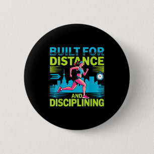 Running marathon runner mum athlete track and fiel 6 cm round badge