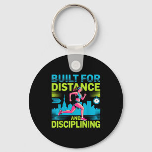Running marathon runner mum athlete track and fiel key ring
