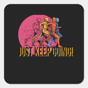 Running Men Square Sticker
