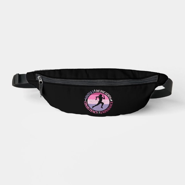 Running Mindset - Girly Runner Endurance Quote Bum Bags (Front)