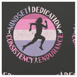 Running Mindset - Girly Runner Endurance Quote Fabric