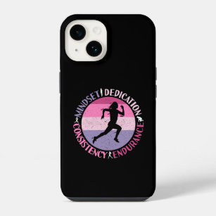Running Mindset - Girly Runner Endurance Quote iPhone 14 Case