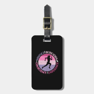 Running Mindset - Girly Runner Endurance Quote Luggage Tag