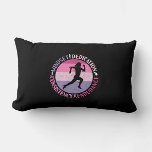 Running Mindset - Girly Runner Endurance Quote Lumbar Cushion