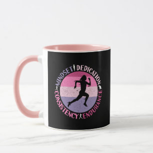 Running Mindset - Girly Runner Endurance Quote Mug