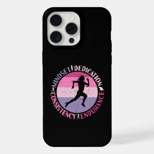 Running Mindset - Girly Runner Endurance Quote iPhone 15 Pro Max Case