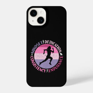 Running Mindset - Girly Runner Endurance Quote iPhone 14 Case