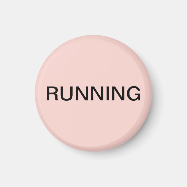 Running minimal blush pink dishwasher magnet (Front)
