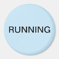 Running minimal light blue dishwasher magnet