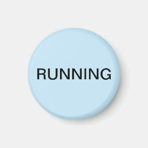 Running minimal light blue dishwasher magnet