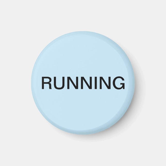 Running minimal light blue dishwasher magnet (Front)