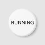 Running minimal white dishwasher magnet<br><div class="desc">Minimal "running" dishwasher kitchen magnet with a simple white background helping you with kitchen organisation. Customise with your text.</div>