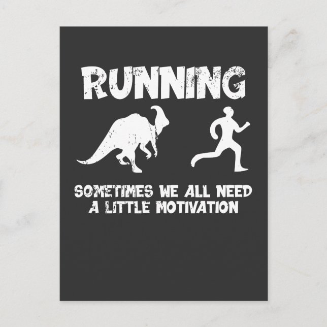 Running Motivation Dinosaurs Runner Dino Postcard (Front)