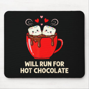 Running Motivation Kawaii Hot Chocolate Lover Mouse Mat