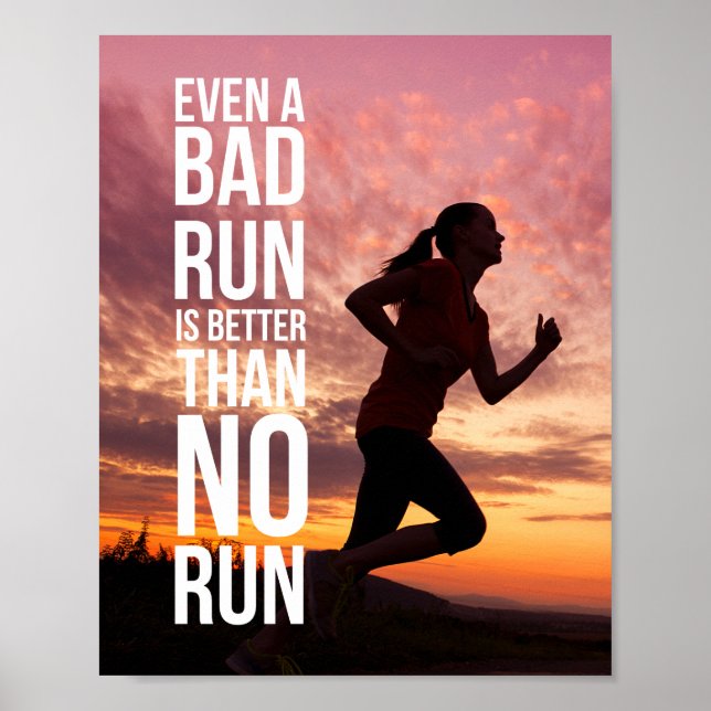 running motivation quote white typography girl poster (Front)