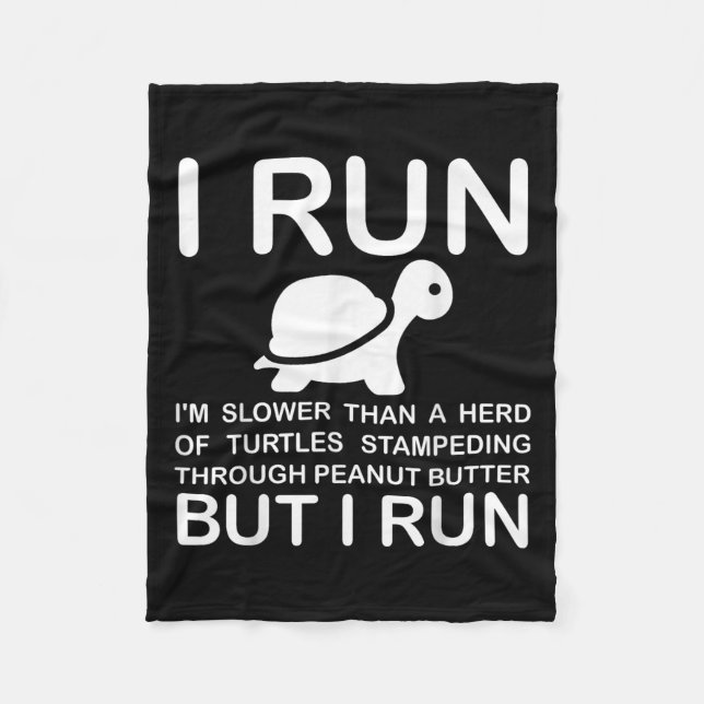 Running Motivation Turtle  Fleece Blanket (Front)