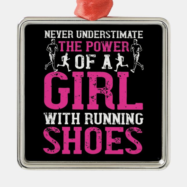 Running - Never underestimate champion Metal Tree Decoration (Front)